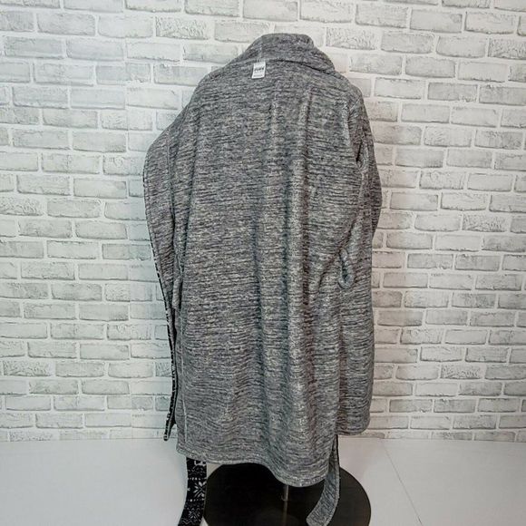 Victorias Secret Pink XS/S Plush Fleece Reversible Fair Isle‎ Hooded Robe - Picture 7 of 8
